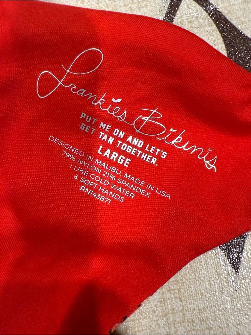 NWT ❣️Frankie's Bikinis Red Paisley Side-Tie Bikini Bottom❣️